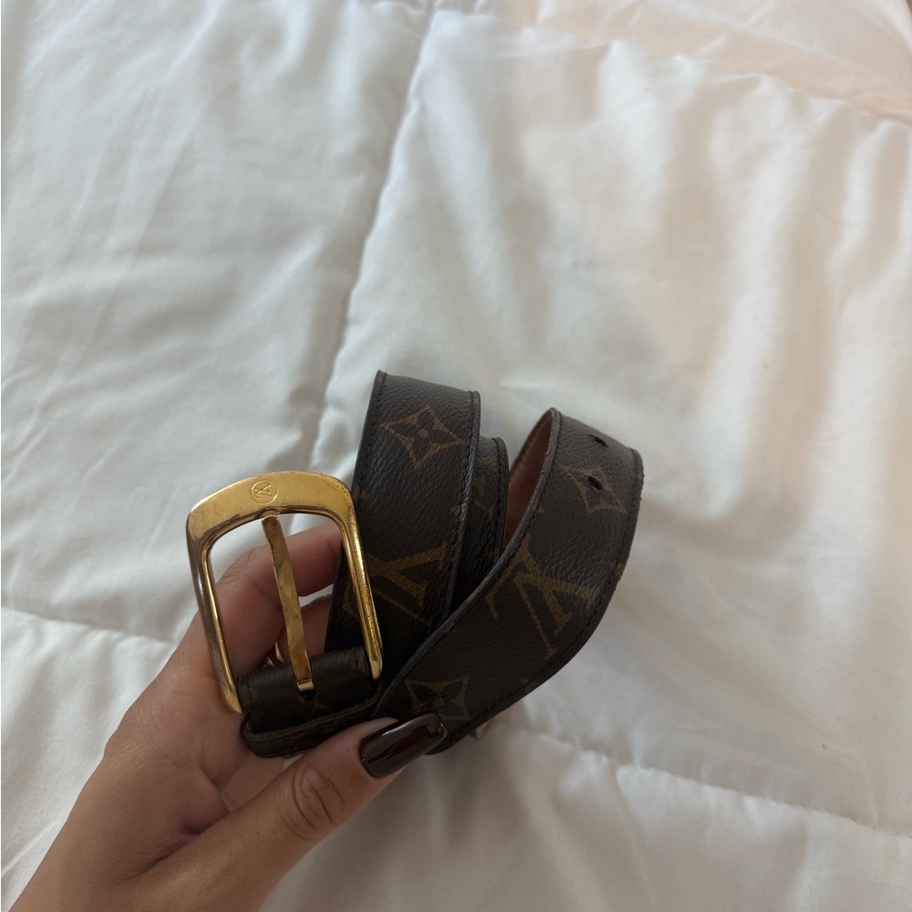 Louis Vuitton Brown Belt with Gold Buckle